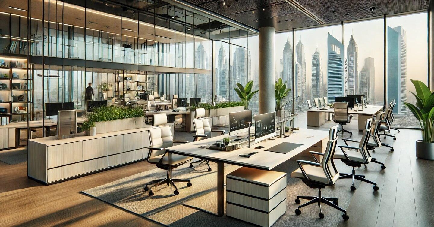 Premium corporate office overlooking the Dubai skyline