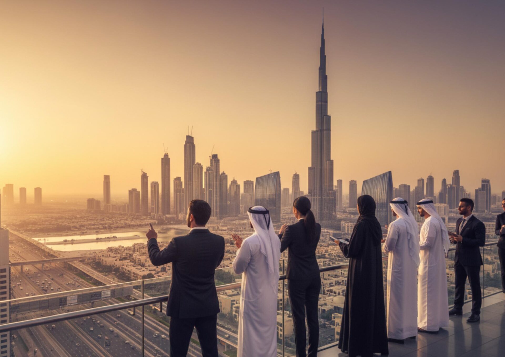 SMR leadership overlooking the Dubai skyline